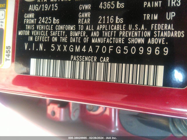 KIA Optima Lx 2015 5XXGM4A70FG509969 Image 9
