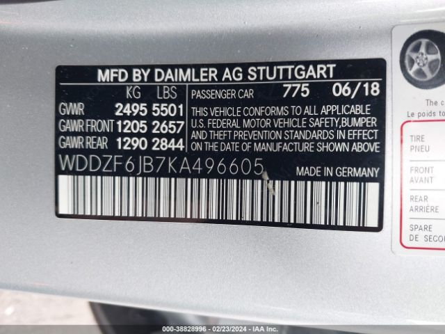 WDDZF6JB7KA496605 Mercedes-Benz E 450 4matic