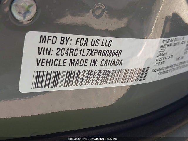 2023 CHRYSLER PACIFICA HYBRID TOURING L VIN: 2C4RC1L7XPR608640