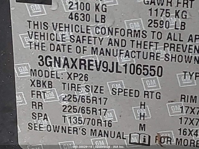 Chevrolet EQUINOX LS 2018 3GNAXREV9JL106550 Image 9