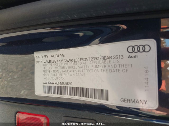 Audi A4 2.0t Premium 2017 WAUANAF45HN065850 Image 9