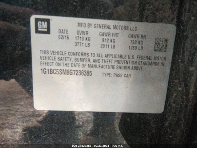 Chevrolet Cruze Ls Auto 2016 1G1BC5SM8G7236385 Image 9