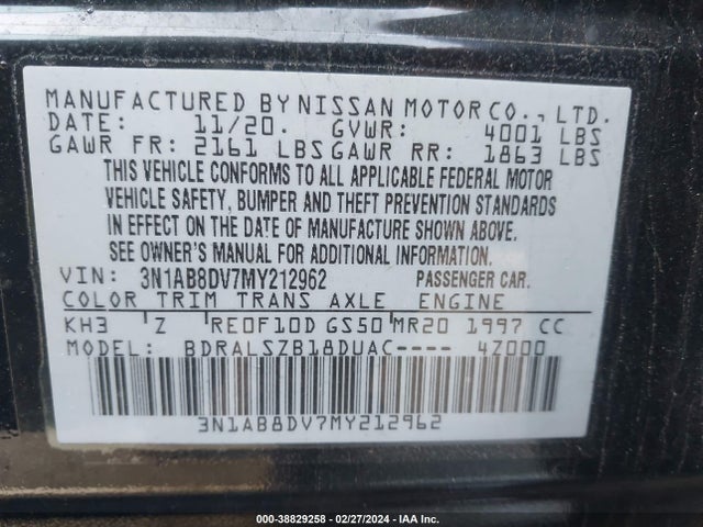 Nissan Sentra Sr Xtronic Cvt 2021 3N1AB8DV7MY212962 Image 9