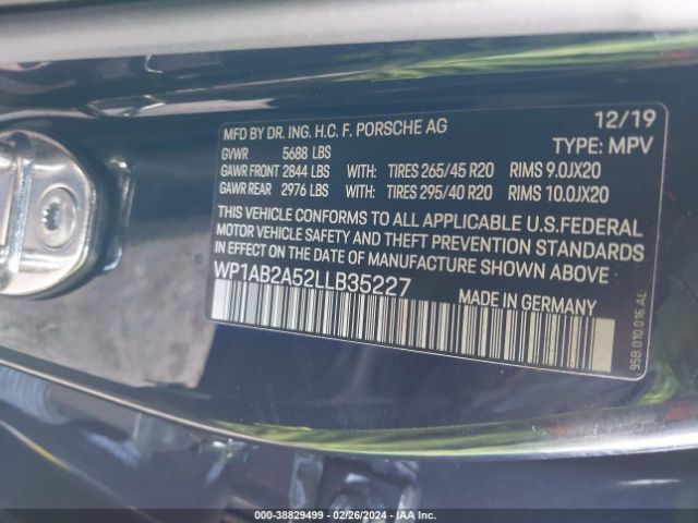 2020 PORSCHE MACAN WP1AB2A52LLB35227 Photo 8