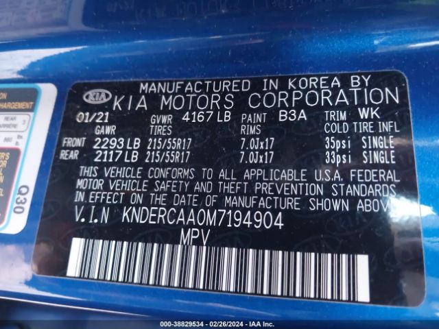 KNDERCAA0M7194904 KIA SELTOS EX