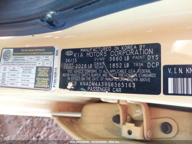 KIA RIO LX 2016 KNADM4A39G6565163 Image 9