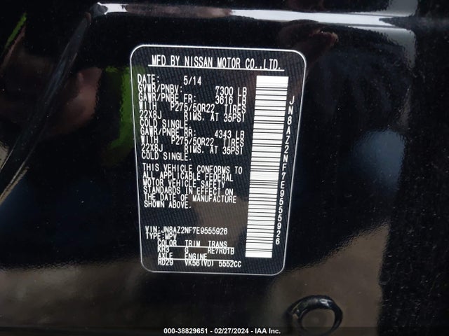 Infiniti QX80 2014 JN8AZ2NF7E9555926 Image 9