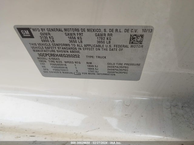 Chevrolet Silverado 1500 2lt 2014 3GCPCREH4EG260252 Image 9
