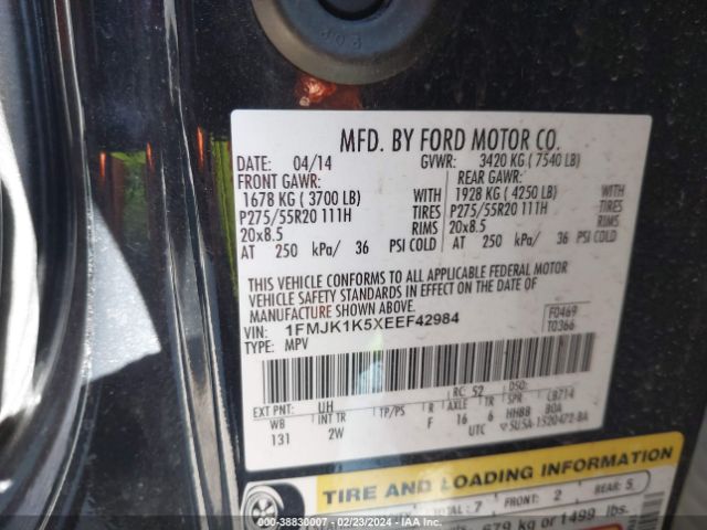 1FMJK1K5XEEF42984 Ford Expedition El Limited