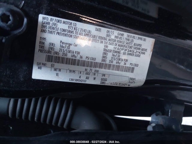 Ford FOCUS SE 2016 1FADP3F24GL214396 Image 9