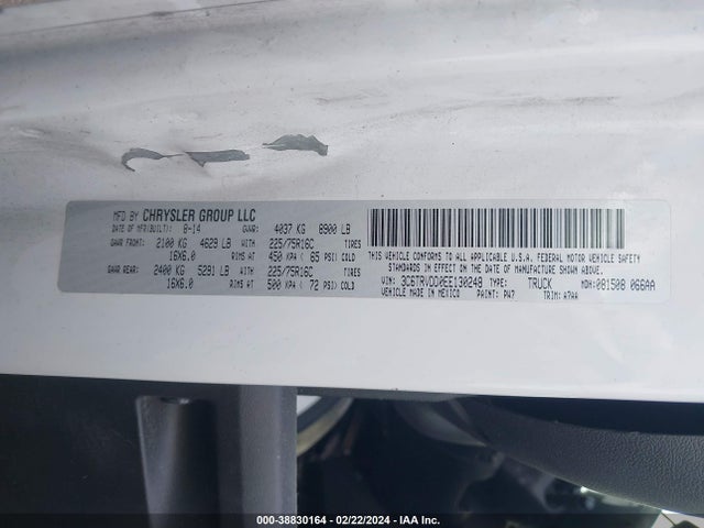 RAM Promaster 2500 High Roof 2014 3C6TRVDD0EE130248 Image 9