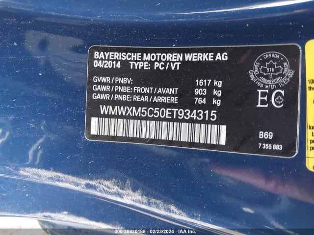 2014 MINI HARDTOP WMWXM5C50ET934315 Photo 8