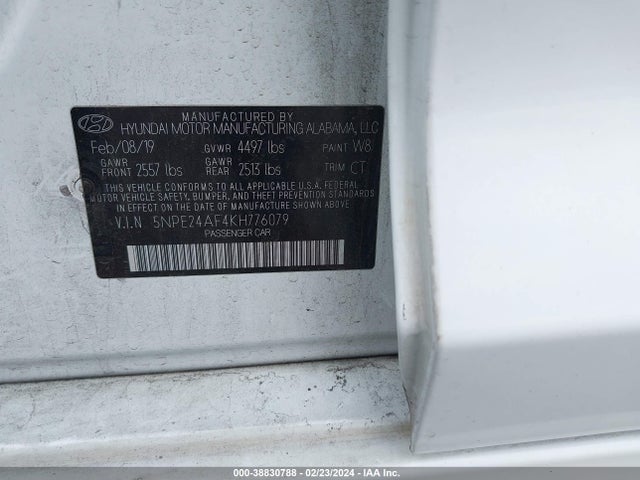 Hyundai SONATA SE 2019 5NPE24AF4KH776079 Image 9