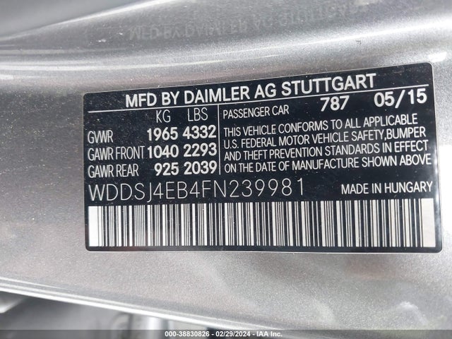 Mercedes-Benz CLA 250 2015 WDDSJ4EB4FN239981 Image 9