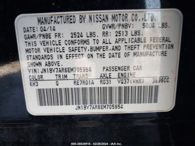 JN1BV7AR6EM705954 Infiniti Q50 SPORT