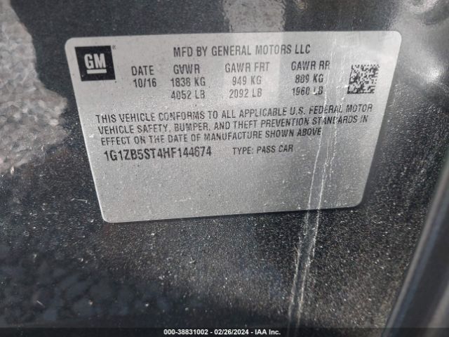 1G1ZB5ST4HF144674 Chevrolet MALIBU LS