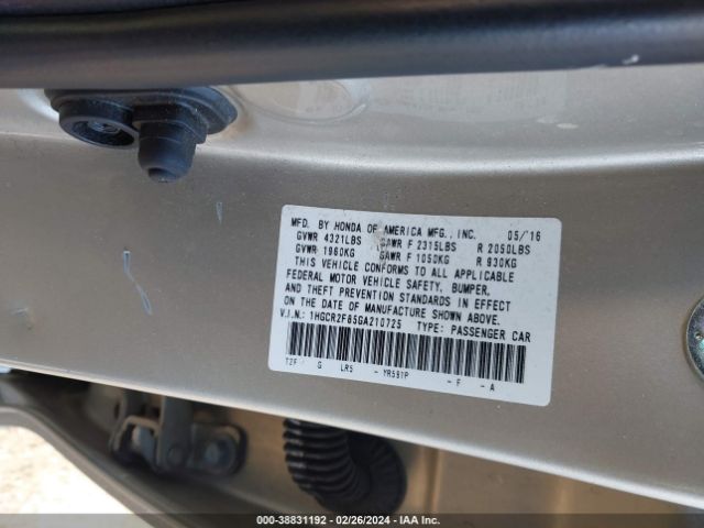 1HGCR2F85GA210725 Honda Accord Ex-l