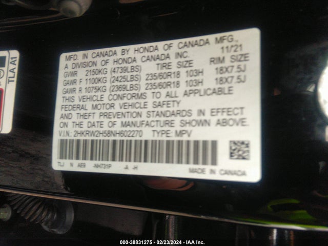 Honda Cr-v Awd Ex 2022 2HKRW2H58NH602270 Image 9