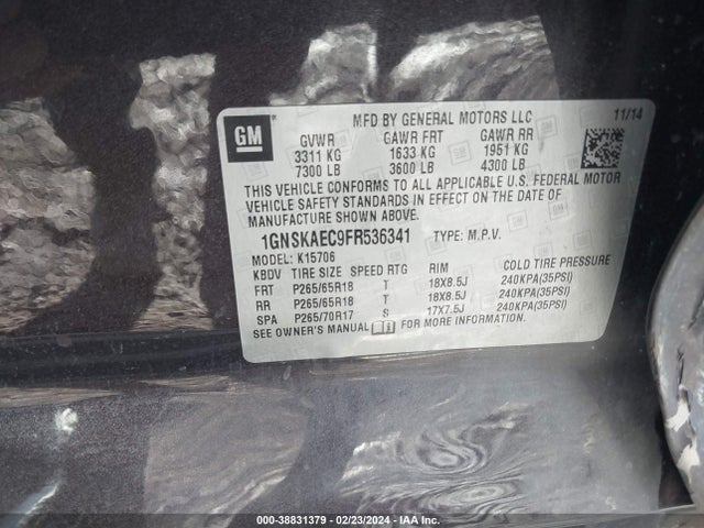 Chevrolet Tahoe Ls 2015 1GNSKAEC9FR536341 Image 9