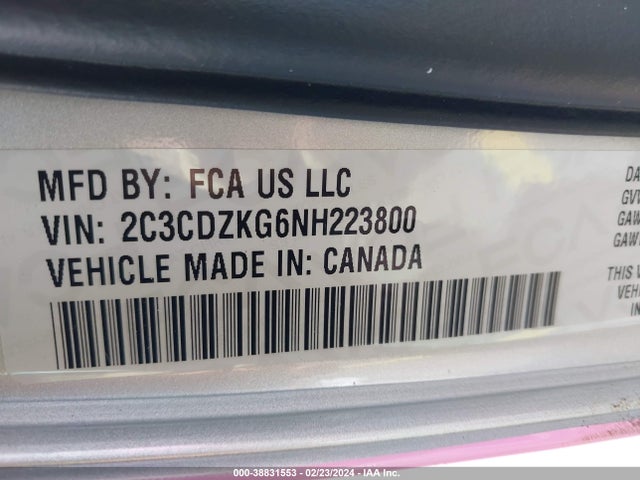 Dodge Challenger Gt Awd 2022 2C3CDZKG6NH223800 Image 9