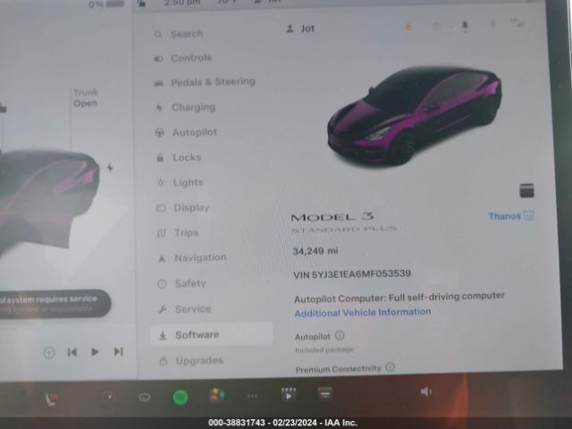 5YJ3E1EA6MF053539 Tesla MODEL 3