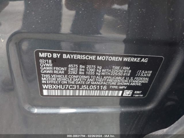 WBXHU7C31J5L05116 BMW X1 Sdrive28i