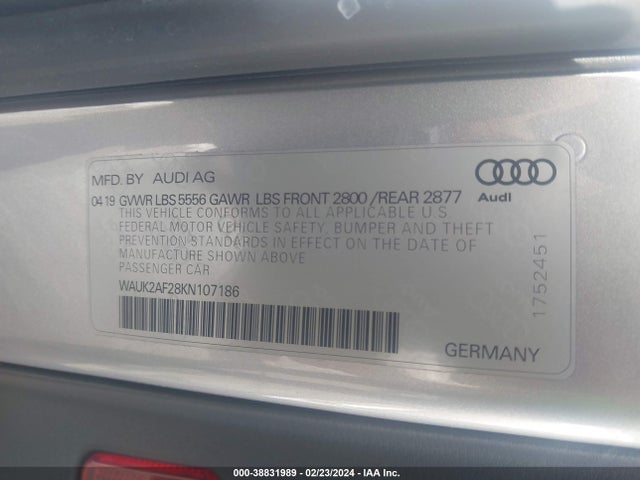 WAUK2AF28KN107186 Audi A6 55 Premium