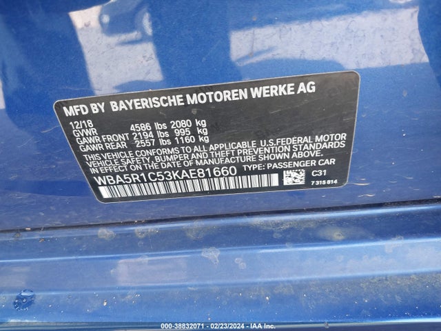 BMW 330I 2019 WBA5R1C53KAE81660 Image 9