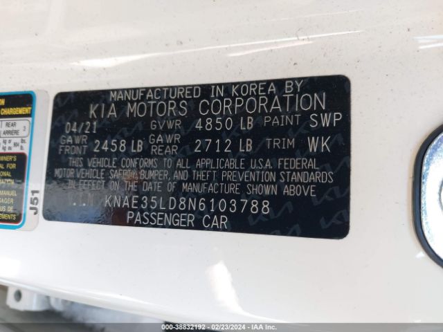 KNAE35LD8N6103788 KIA Stinger Gt-line
