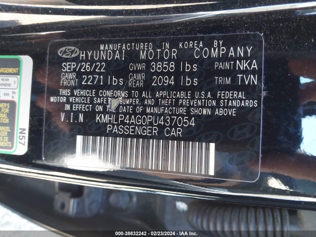 Hyundai Elantra Limited 2023 KMHLP4AG0PU437054 Image 9