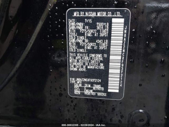 JN8AZ2NCXF9372124 Infiniti QX80