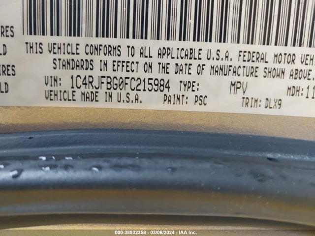 Jeep Grand Cherokee Limited 2015 1C4RJFBG0FC215984 Image 9