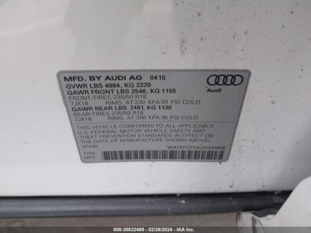 WA1EFCFS4GR000906 Audi Q3 2.0t Premium Plus