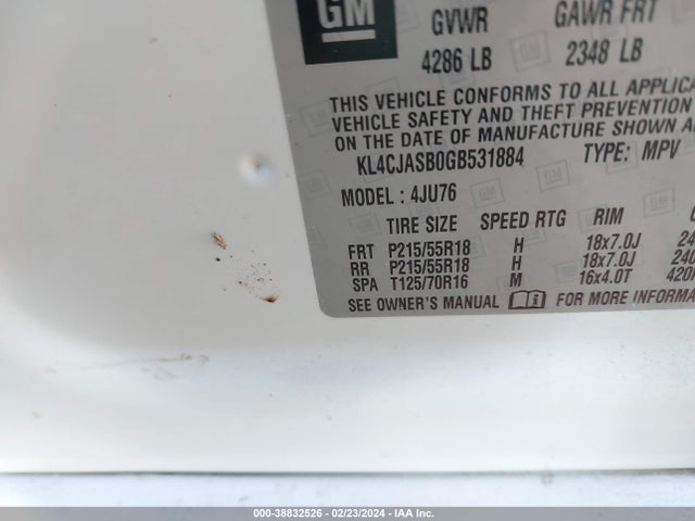 Buick Encore 2016 KL4CJASB0GB531884 Image 9