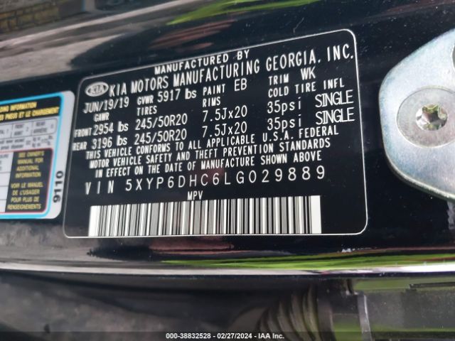 5XYP6DHC6LG029889 KIA Telluride S