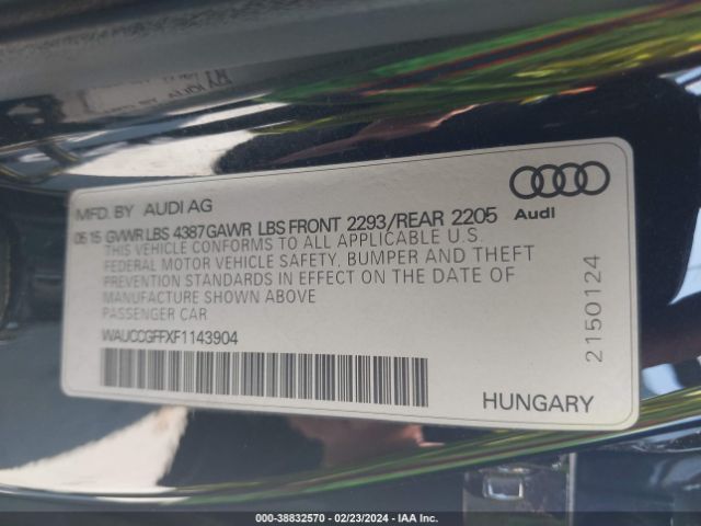 WAUCCGFFXF1143904 Audi A3 1.8t Premium