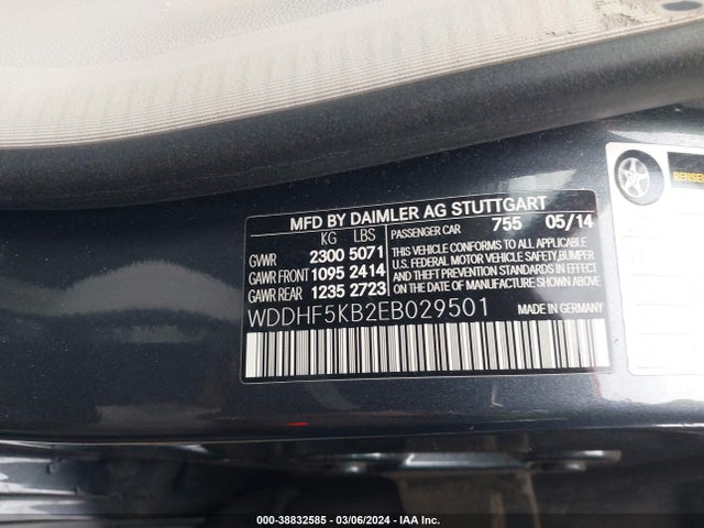 Mercedes-Benz E 350 2014 WDDHF5KB2EB029501 Image 9