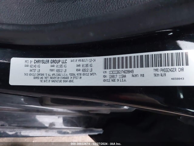 1C3CCCBG1FN639049 Chrysler 200 S