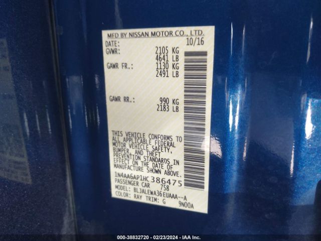 1N4AA6AP1HC386475 Nissan Maxima 3.5 Sl