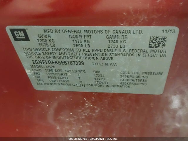 Chevrolet Equinox 2lt 2014 2GNFLGEK5E6187309 Image 9