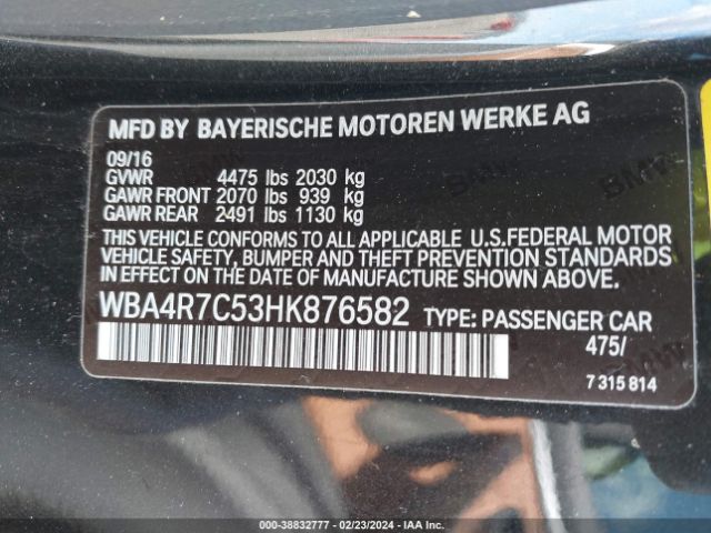 WBA4R7C53HK876582 BMW 430I
