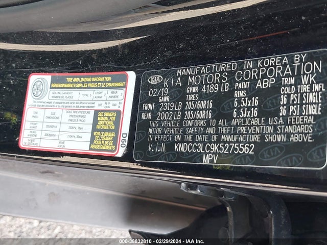 KIA NIRO EX 2019 KNDCC3LC9K5275562 Image 9