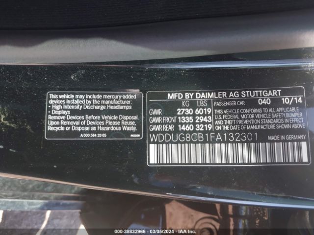 WDDUG8CB1FA132301 Mercedes-Benz S 550