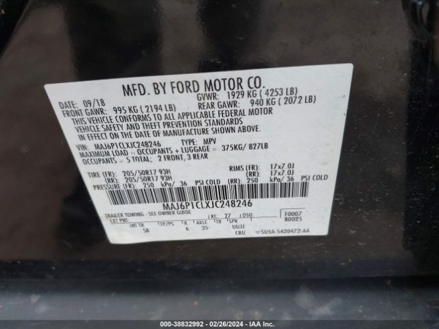 2018 FORD ECOSPORT MAJ6P1CLXJC248246 Photo 8