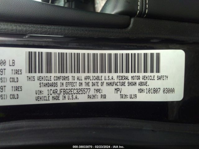 1C4RJFBG2EC325577 Jeep Grand Cherokee Limited