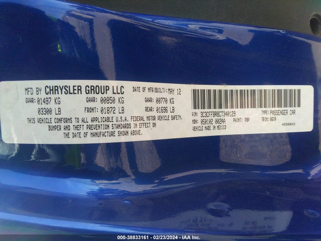 2012 FIAT 500 3C3CFFBR8CT340129 Photo 8