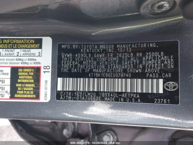 4T1BK1EB6EU079740 Toyota AVALON LIMITED