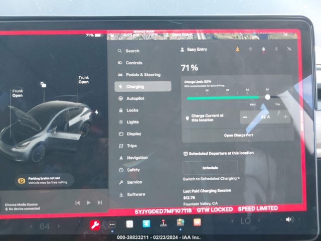 5YJYGDED7MF107118 Tesla Model Y Standard Range Rear-wheel Drive