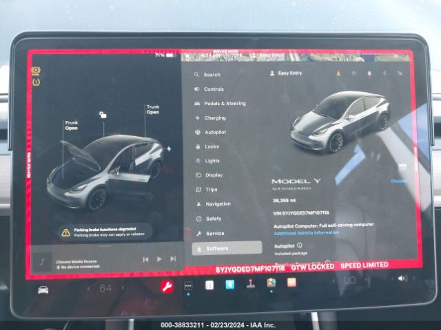5YJYGDED7MF107118 Tesla Model Y Standard Range Rear-wheel Drive