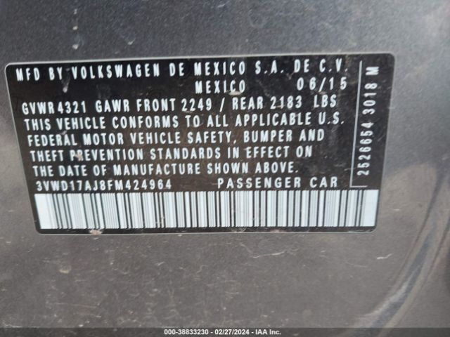 3VWD17AJ8FM424964 Volkswagen Jetta 1.8t Se